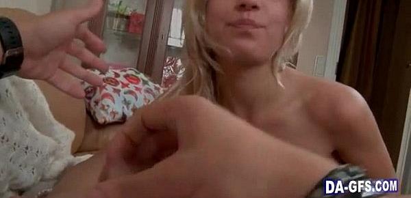  Cute blonde chick gets plugged and nailed